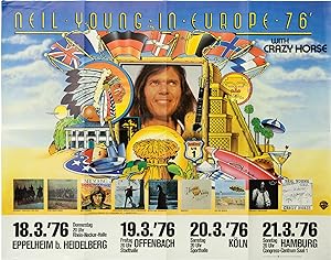 Neil Young in Europe 76' with Crazy Horse (Original German poster for the 1976 tour)