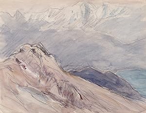 Seller image for (Berglandschaft) - mountain landscape / Aquarell watercolor aquarelle / Marine for sale by Antiquariat Steffen V�lkel GmbH