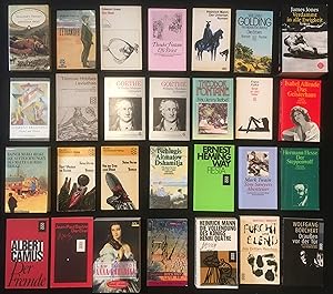 Bild des Verkufers fr 28 wichtige Werke der Weltliteratur, darunter z.B. : Gnter Grass, Der Butt; Jules Verne, Von der Erde zum Mond; Bertold Brecht, Furcht und Elend; Heinrich Mann, Die Vollendung des Knigs; Jean Paul Sartre, Der Ekel zum Verkauf von ANTIQUARIAT Franke BRUDDENBOOKS