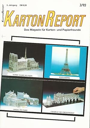 Bild des Verkufers fr Karton Report. Das Magazin fr Karton- und Papierfreunde. 3. Jahrgang. 3/93. zum Verkauf von Lewitz Antiquariat