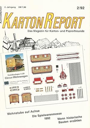 Bild des Verkufers fr Karton Report. Das Magazin fr Karton- und Papierfreunde. 2. Jahrgang 1992. 2/92. zum Verkauf von Lewitz Antiquariat