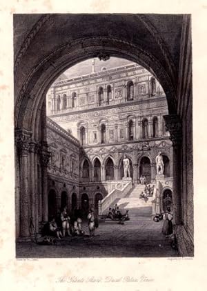 Image du vendeur pour The Giants Stairs, Ducal Palace, Venice. Stahlstich von T.Turnbull nach W.L.Leitch. mis en vente par Antiquariat Heinz Tessin