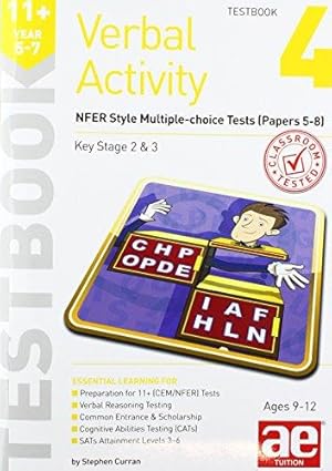 Seller image for 11+ Verbal Activity Year 5-7 Testbook 4: Gl Assessment Style Multiple-Choice Tests (Papers 5-8) for sale by WeBuyBooks