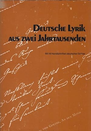 Bild des Verkufers fr Deutsche Lyrik aus zwei [2] Jahrhunderten : Eine Gedichtsammlung. Damit uns Erde zur Heimat wird zum Verkauf von Schrmann und Kiewning GbR