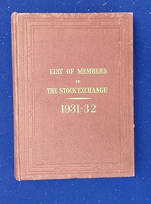 List of Members of the Stock Exchange with their Addresses, Offices, Bankers and Stock Exchange t...