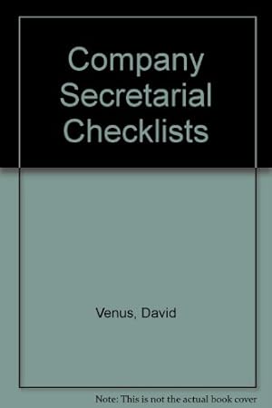 Bild des Verkufers fr Company Secretarial Checklists zum Verkauf von WeBuyBooks