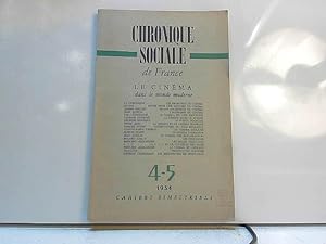 Seller image for Chronique Sociale de France : Le cinma N4-5 1954 for sale by JLG_livres anciens et modernes