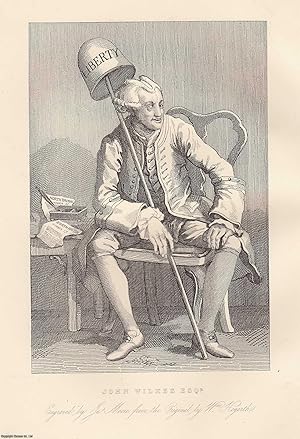 William Hogarth : John Wilkes, English radical journalist and politician. Steel engraving, image ...