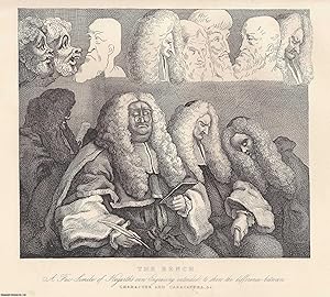 William Hogarth : The Bench. Character, Caricatura, and Outre. Steel engraving, image area 17 x 1...