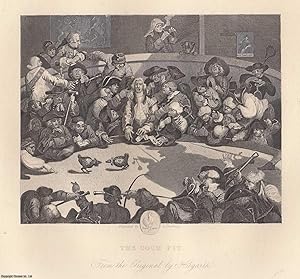 William Hogarth : The Cockpit. A motley group of peers, pickpockets, butchers, jockies, rat catch...