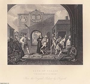 William Hogarth : Gate of Calais, "O The Roast Beef of Old England". Steel engraving, image area ...