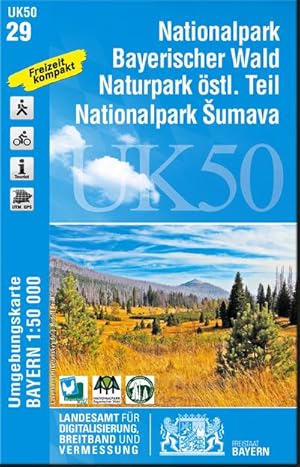 Seller image for UK50-29 Nationalpark Bayerischer Wald, Naturpark stlicher Teil, Nationalpark Sumava: Regen, Zwiesel, Bayerisch Eisenstein, Grafenau, Frauenau, . Karte Freizeitkarte Wanderkarte) for sale by Rheinberg-Buch Andreas Meier eK