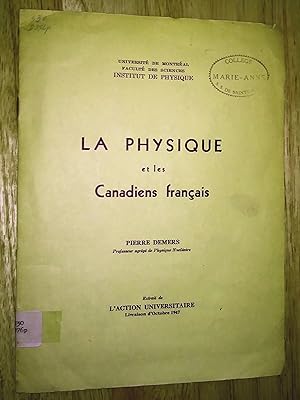 Image du vendeur pour La physique et les Canadiens franais mis en vente par Livresse