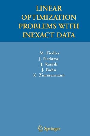Imagen del vendedor de Linear Optimization Problems with Inexact Data by Fiedler, Miroslav [Paperback ] a la venta por booksXpress