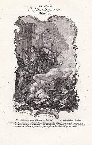 Bild des Verkufers fr S. Georgius Martyr" - Heiliger Georg der Mrtyrer / Saint George / 23. April / Heiligenbild Holy Card / Geburtstag / Birthday zum Verkauf von Antiquariat Steffen Vlkel GmbH