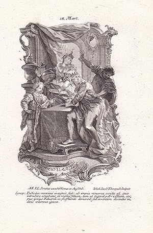 Bild des Verkufers fr S. Eduardus Rex Angliae" - Heiliger Eduard I / St. Edward the Martyr / 18. Mrz / Heiligenbild Holy Card / Geburtstag / Birthday zum Verkauf von Antiquariat Steffen Vlkel GmbH