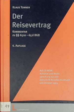 Seller image for Der Reisevertrag. Kommentar zu den  651a - 651l BGB. for sale by Antiquariat Bookfarm