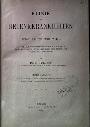 Bild des Verkufers fr Klinik der Gelenkkrankheiten mit Einschluss der Orthopdie. zum Verkauf von books4less (Versandantiquariat Petra Gros GmbH & Co. KG)