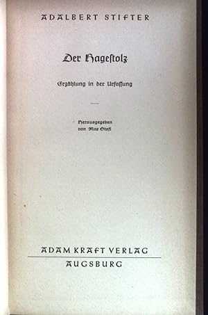 Seller image for Der Hagestolz : Erzhlungen in der Urfassung. Drei Knige Bcherei Nr.6 for sale by books4less (Versandantiquariat Petra Gros GmbH & Co. KG)