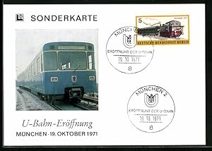 Ansichtskarte München, Sonderkarte U-Bahn-Eröffnung, 19. Oktober 1971