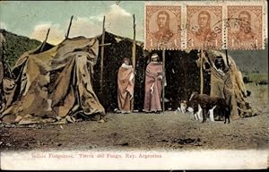 Ansichtskarte / Postkarte Tierra del Fuego Feuerland Argentinien, Indios Fueguinos