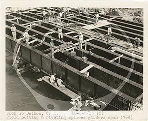 Archive of 64 original photographs documenting reconstruction work on the Panama Canal's Dock 15 ...