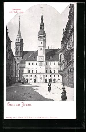 Bild des Verkufers fr Ansichtskarte Bautzen, Rathhaus mit Petrikirche zum Verkauf von Bartko-Reher