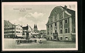 Ansichtskarte Eichstätt /Altmühl, Marktplatz mit Brunnen