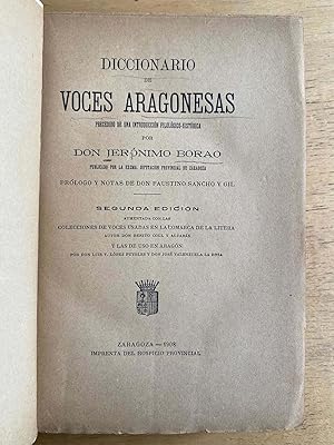 Imagen del vendedor de Diccionario de voces aragonesas a la venta por International Book Hunting