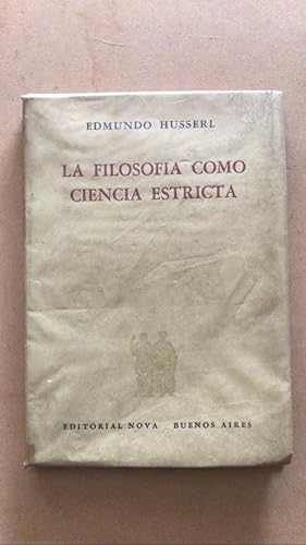 Imagen del vendedor de La filosofia como ciencia estricta a la venta por International Book Hunting