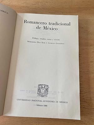 Seller image for Romancero tradicional de Mexico for sale by International Book Hunting