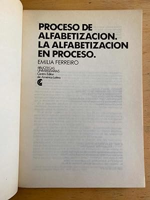 Immagine del venditore per Proceso de alfabetizacion venduto da International Book Hunting