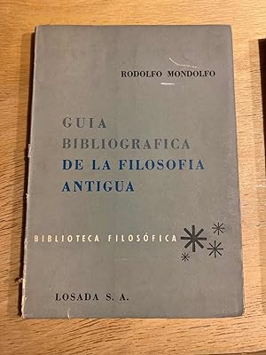 Seller image for Guia bibliografica de la filosofia antigua for sale by International Book Hunting