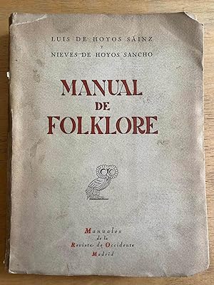 Imagen del vendedor de Manual de Folklore a la venta por International Book Hunting
