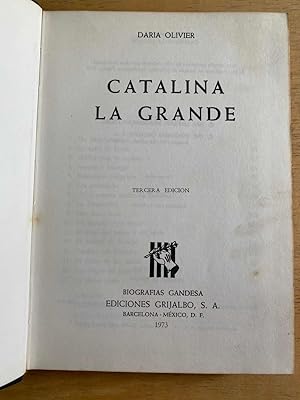 Imagen del vendedor de Catalina la grande a la venta por International Book Hunting