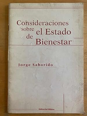 Imagen del vendedor de Consideraciones sobre el estado de bienestar a la venta por International Book Hunting