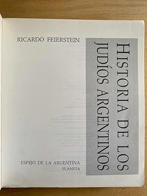 Imagen del vendedor de Historia de los judios argentinos a la venta por International Book Hunting