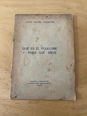 Imagen del vendedor de Que es el folklore y para que sirve a la venta por International Book Hunting