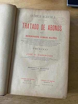 Imagen del vendedor de Quimica agricola. Tratado de abonos a la venta por International Book Hunting