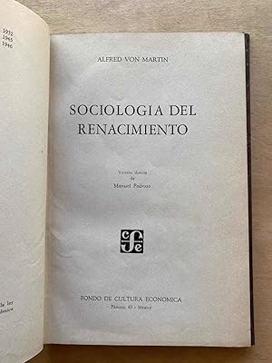 Seller image for Sociologia del renacimiento for sale by International Book Hunting