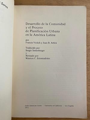 Seller image for Desarrollo de la comunidad y el proceso de planificacion urbana en la America Latina for sale by International Book Hunting