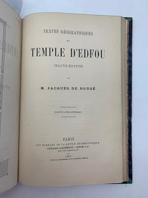 Textes geographiques du temple d'Edfou (Haute-Egypte)