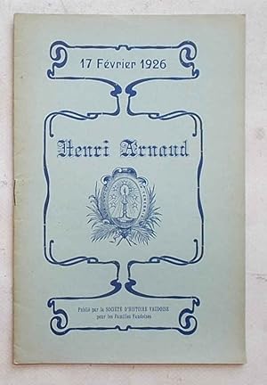 Imagen del vendedor de Henri Arnaud. a la venta por S.B. Il Piacere e il Dovere