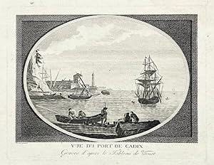 Imagen del vendedor de Vue du Port de Cadix, Grav d' apres le Tableau de Vernet [Puerto de Cadiz] a la venta por Frame