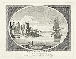 Imagen del vendedor de La Vue du Fort S. Philippe dans L' Isle de Minorque, Grav d' apres le Tableau de Vernet [Puerto de la San Felipe en la Isla de Menorca] a la venta por Frame