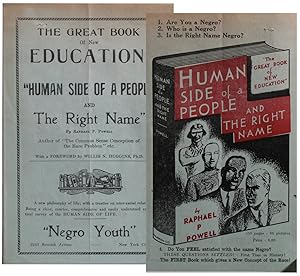 The Great Book Of New Education! "Human Side Of A People And The Right Name" . . . [Cover title]