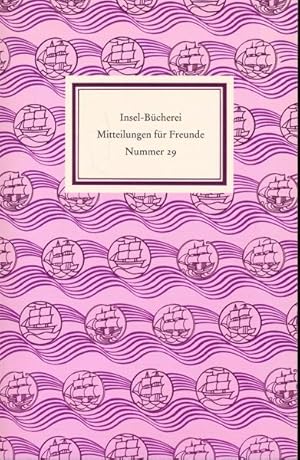 Bild des Verkufers fr Insel-Bcherei. Mitteilungen fr Freunde Nr. 29. zum Verkauf von Versandantiquariat  Rainer Wlfel
