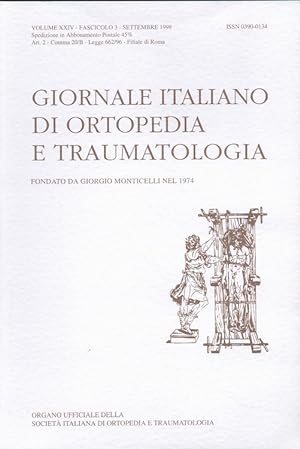 Bild des Verkufers fr Giornale Italiano di Ortopedia e Traumatologia Volume XXIV - Fascicolo 3 - Settembre 1998 zum Verkauf von Versandantiquariat Nussbaum