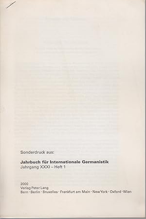 Immagine del venditore per 10 Jahre "Brckenschlge". [Aus: Jahrbuch fr Internationale Germanistik, Jg. 31, Heft1]. Zum 10. Jahrestag des Germanistischen Jahrbuches der tschechischen und slowakischen Germanistik. venduto da Fundus-Online GbR Borkert Schwarz Zerfa