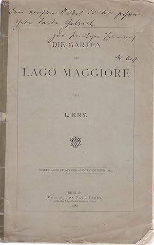 Die Gärten des Lago Maggiore. Sonder-Abdruck aus der "Garten-Zeitung" 1882.